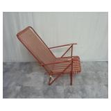 Red & White Folding Beach Chair