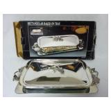 Rectangular Baker on Silver Plate Tray