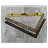 Stanley Level & (2) Framing Squares
