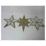 Set of 3 Silver Star Wall Hanging Decorations