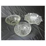 Lot of 3 Glass Serving Bowls