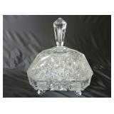 Lead Crystal Covered Dish / Candy Bowl
