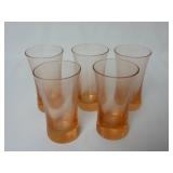 Set of Pink Depression Glass Cordial Shot Glasses