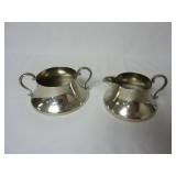 Set of Queen City Silver Pewter Sugar & Creamer