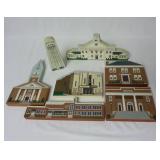 Lot of Vintage Town Square Wooden Buildings
