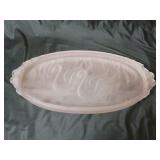 Satin Pink Glass Swan Oval Dresser Vanity Tray