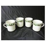 Set of 4 Noel Holly Coffee Cups Mugs