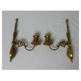 Set of Brass Wall Hanging Candelabras