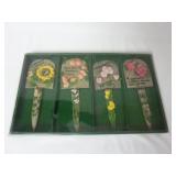 Set of 4 Garden Flower Stakes ~ New