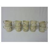 Set of 10 Duck / Goose Stoneware Coffee Cups