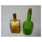Lot of 2 Wheaton NJ Bottles ~ Amber & Green