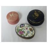 Lot of 3 Small Vintage Trinket Boxes