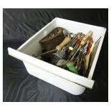 Metal Refrigerator Drawer w/ Kitchen Utensils