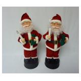 Set of 2 Lighted Candle Santa Claus Figures
