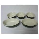 Set of 5 Vintage Hall Pottery Oval Dishes