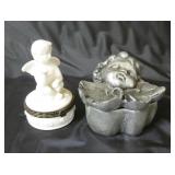 Lot of 2 Cherub Trinket / Jewelry Boxes