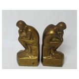 Vintage The Thinker Brass Bookends by W. Bell