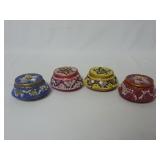 Set of 4 Small Beaded & Mirrored Trinket Boxes