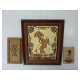 Lot of 3 Native American Indian Sand Art Paintings
