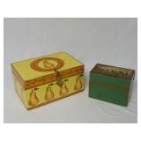 Lot of 2 Vintage Painted Wooden Boxes