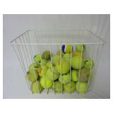 Vinyl Covered Metal Basket of Tennis Balls