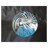 Art Glass Ball Paperweight ~ 3.5" Tall