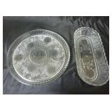 Indiana Glass Sandwich Clear Celery Bowl & Tray