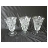 Set of Vintage Etched Glass Goblets