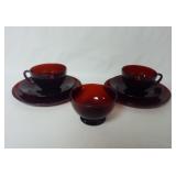 (7) Piece Lot of Anchor Hocking Ruby Red Glass