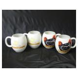 Set of 4 Vintage Chick & Chicken Mugs