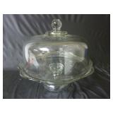 Vintage Glass Pedestal Covered Cake Plate