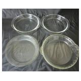 Lot of 4 Pyrex Casseroles & Pie Plates