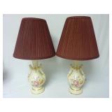 Set of Vintage Floral Lamps