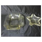 Lot of 2 Vintage Glass Ashtrays