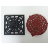 Lot of 2 Heavy Metal Trivets ~ Unmarked & Decotec