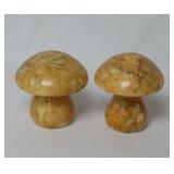 Vintage Hand Carved Italian Alabaster Mushrooms