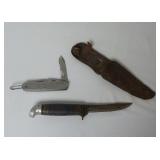 Stacked Leather & U.S. Folding Knives