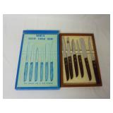 Vintage Magnetic Cutlery Storage Board w/ Knives