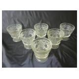 Set of Vintage Clear Glass Footed Dessert Cups
