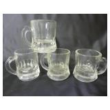 Set of 4 Vintage Mug Shaped Shot Glasses
