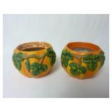 Set of 2 Small Pumpkin Planters
