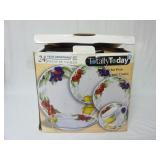 24 Piece Dinnerware Set ~ Fruit Design