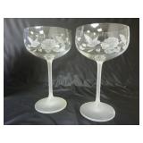 Hummingbird Crystal Champagne Glass Set