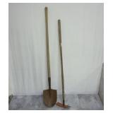 Garden Tools ~ 2 Prong Hoe & Shovel