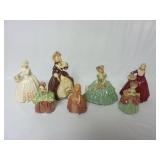 Lot of 7 Plaster Southern Belle Figures