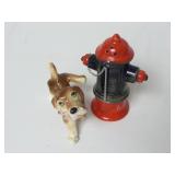 Vintage Dog & Fire Hydrant Salt & Pepper Shakers