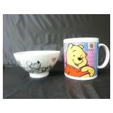 Disney ~ Mickey Sketch Book Bowl & Pooh Mug