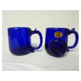 Set of Shelton Glassworks Cobalt Blue Mugs