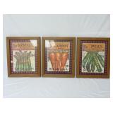 Framed Kitchen Art ~ Asparagus, Carrots & Peas