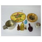 Lot ~ Mini Bottles, Cup, Fan Pull Sign & More